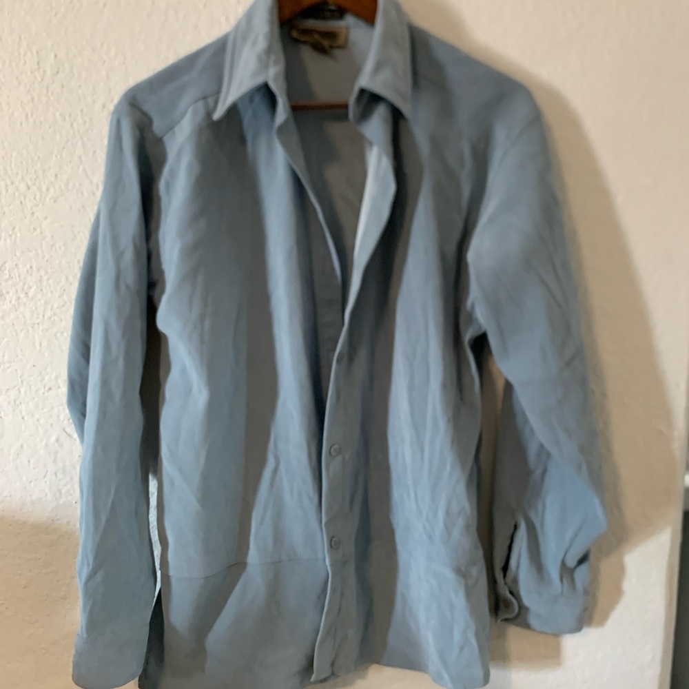 Vintage 90’s Light Blue Button Down Tunic Shirt